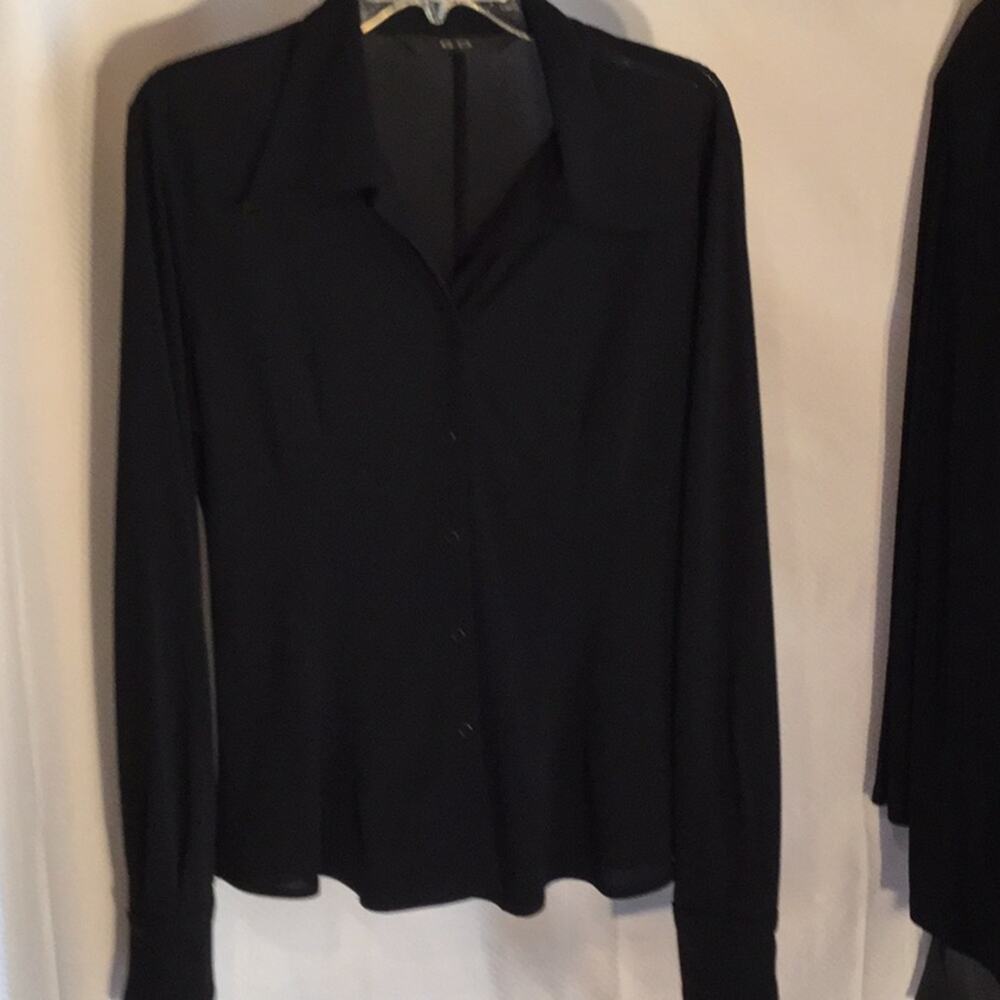 GO 12 snap fitted black blouse worn once